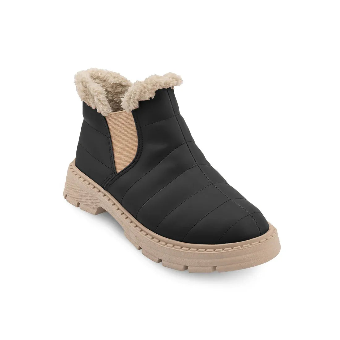 Cozy Step Winter Bootie Black - 41 / Beige  - tryon