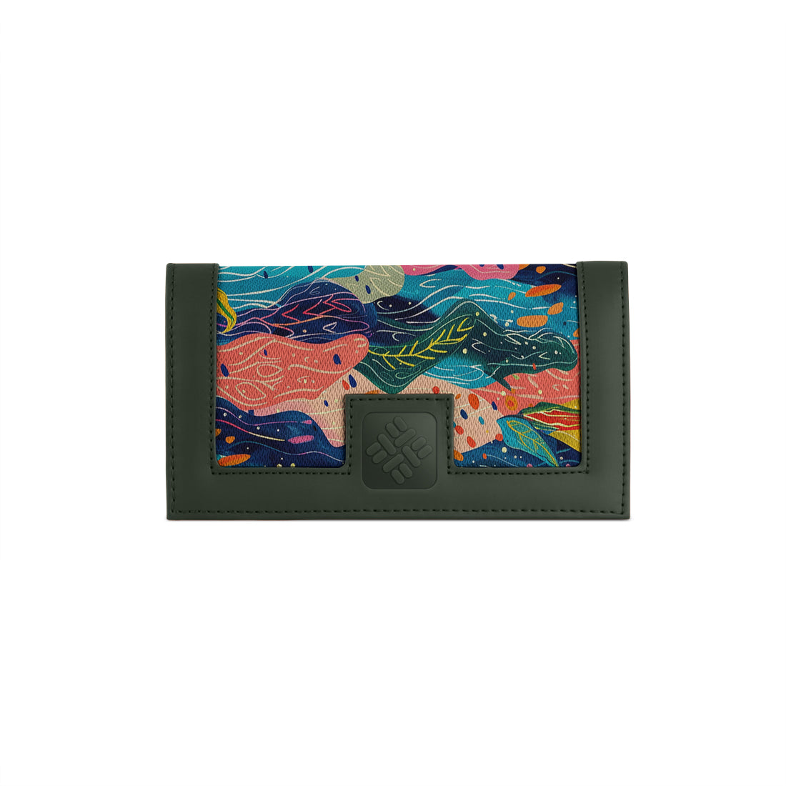 DGreen Sleek Elegance Fold Wallet Featuring Flowing Nature Waves