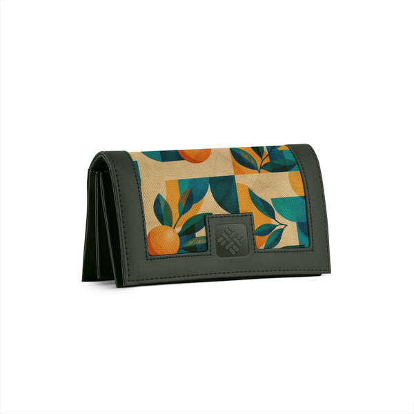 DGreen Sleek Elegance Fold Wallet Featuring Retro Citrus Charm - 1