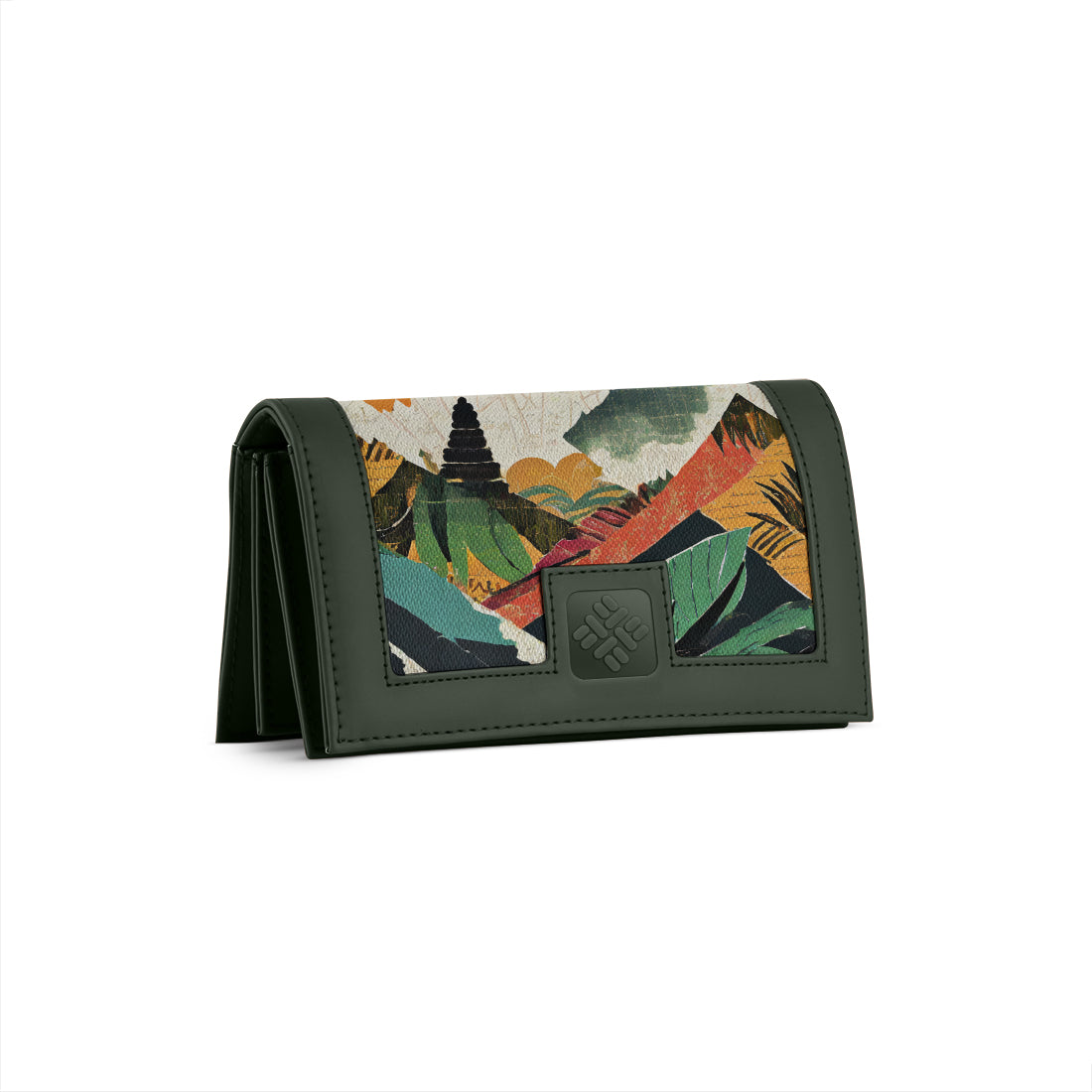 DGreen Sleek Elegance Fold Wallet Featuring Vintage Collage Elements