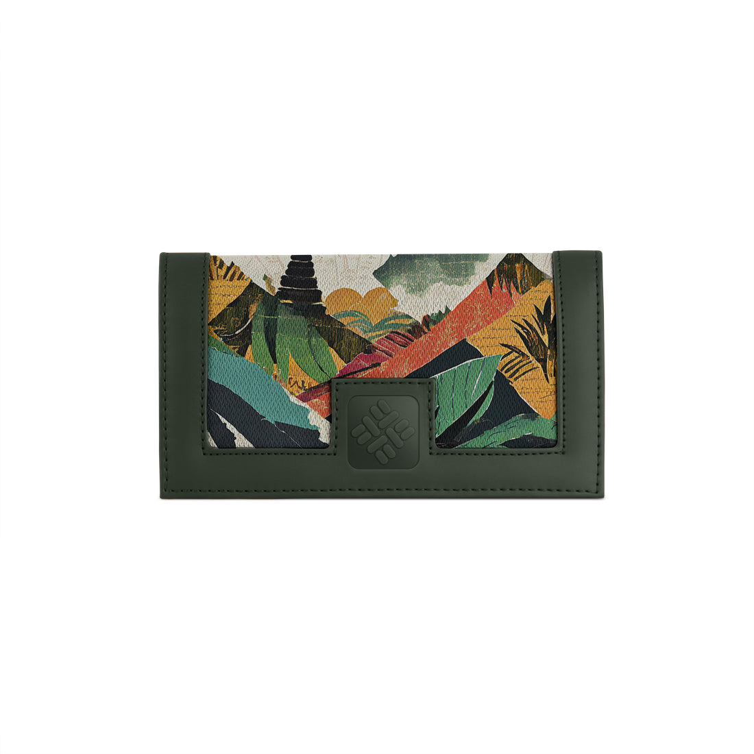 DGreen Sleek Elegance Fold Wallet Featuring Vintage Collage Elements