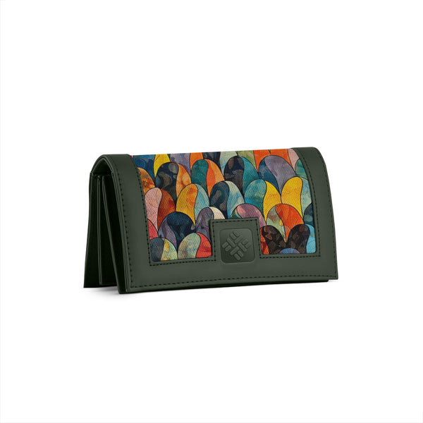 DGreen Sleek Elegance Fold Wallet in Vibrant Scalloped Hues - 1