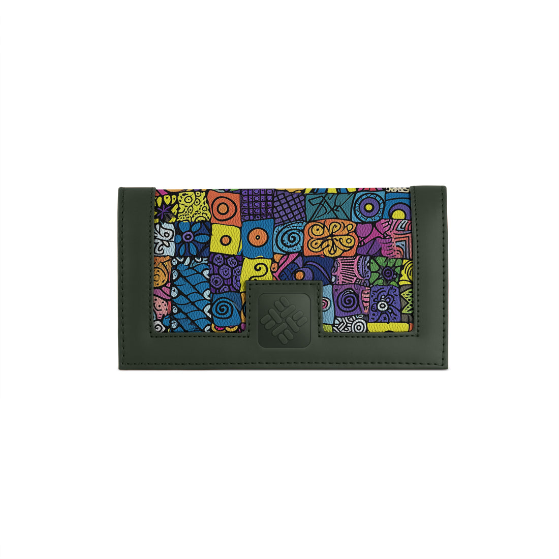 DGreen Sleek Elegance Fold Wallet with Eclectic Boho Tile Design