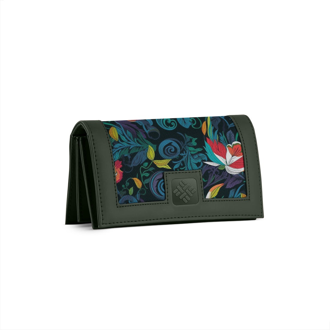 DGreen Sleek Elegance Fold Wallet with Enchanting Floral Whirls