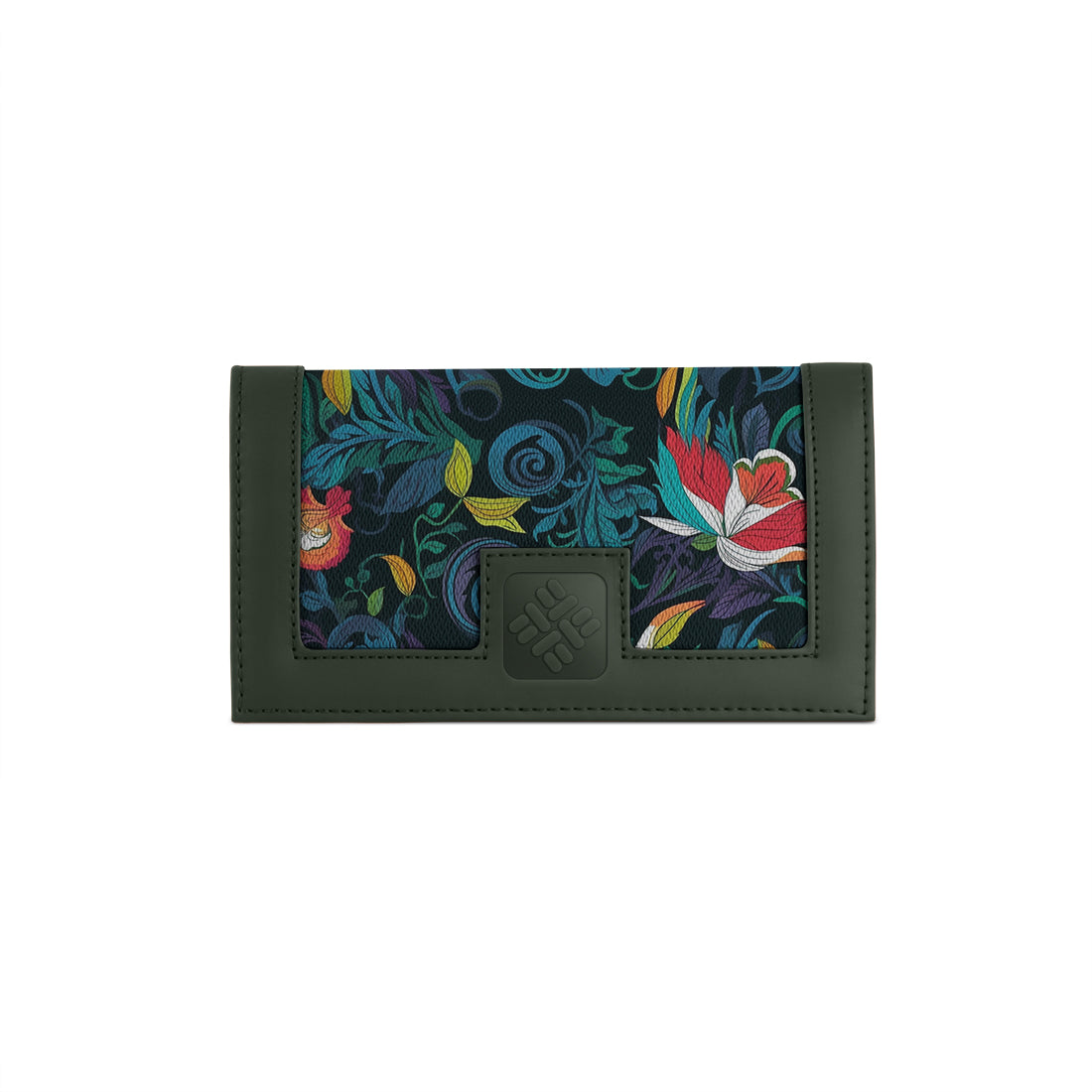 DGreen Sleek Elegance Fold Wallet with Enchanting Floral Whirls