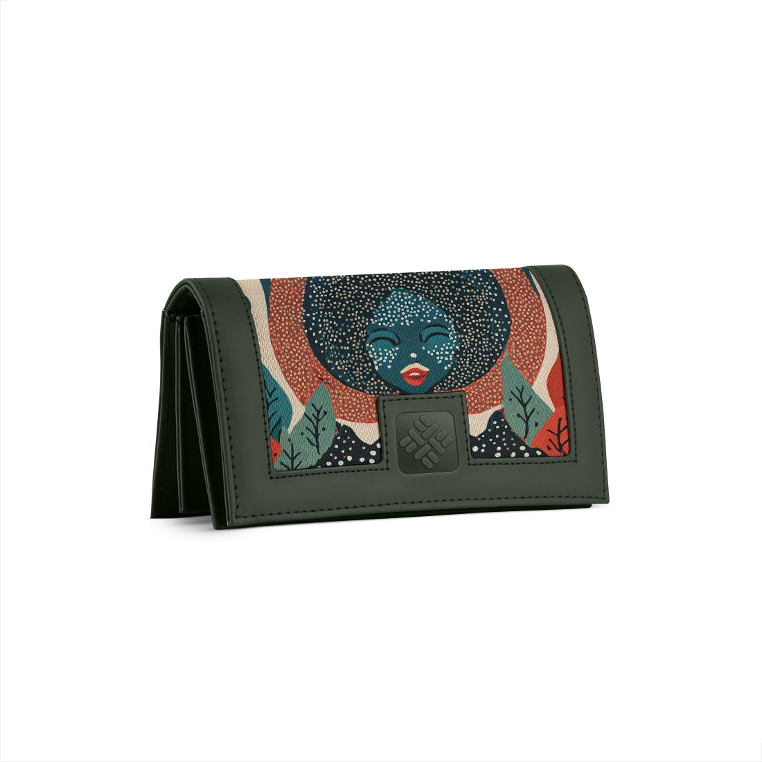 DGreen Sleek Elegance Fold Wallet with Ethereal Lunar Portrait