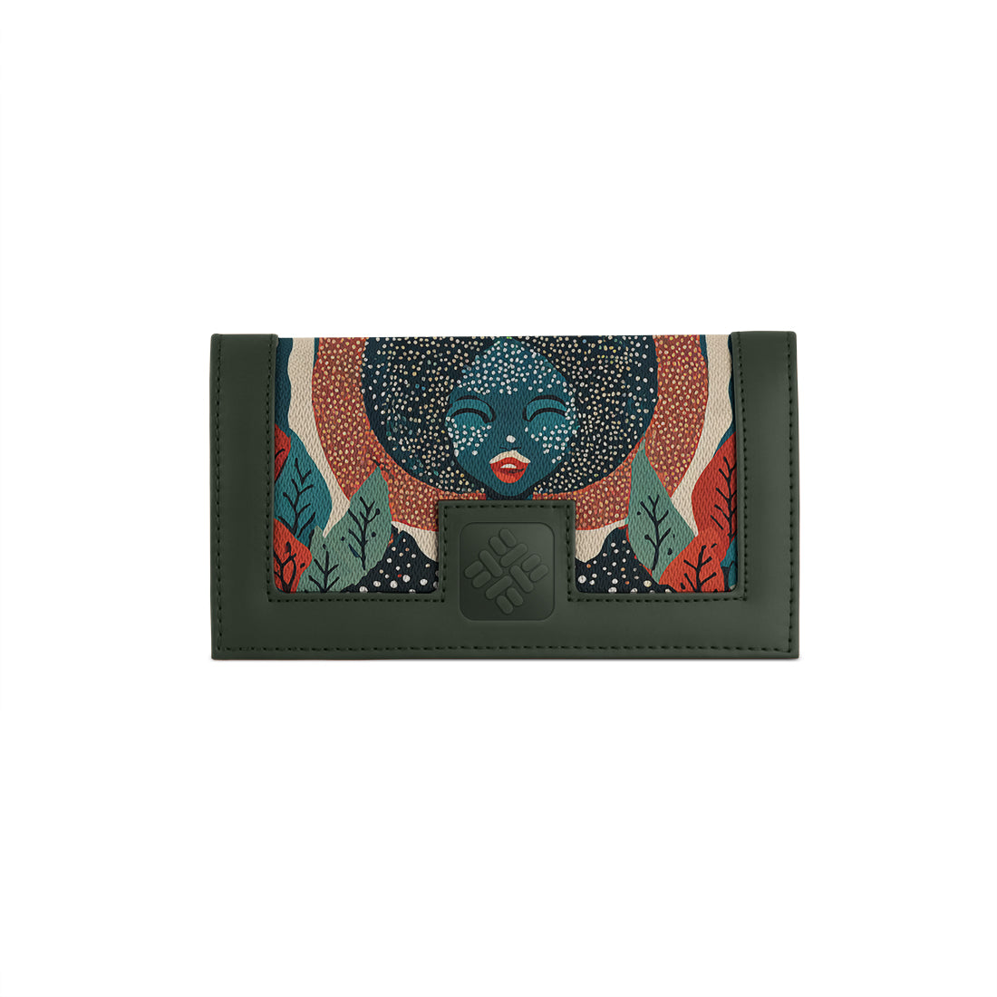 DGreen Sleek Elegance Fold Wallet with Ethereal Lunar Portrait