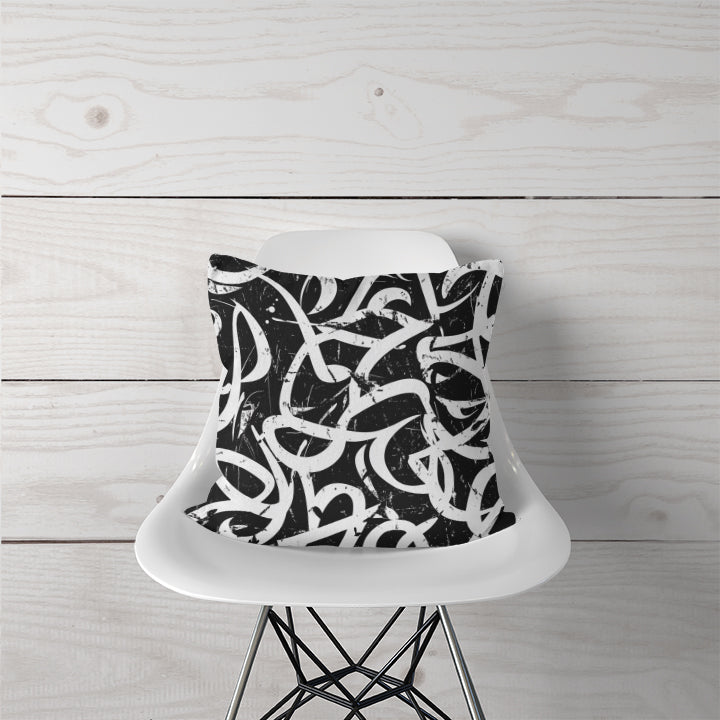Decorative Pillow - Calligraphy Chaos Chic