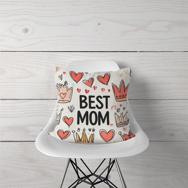 Decorative Pillow Crowned with Love – Best Mom Ever
