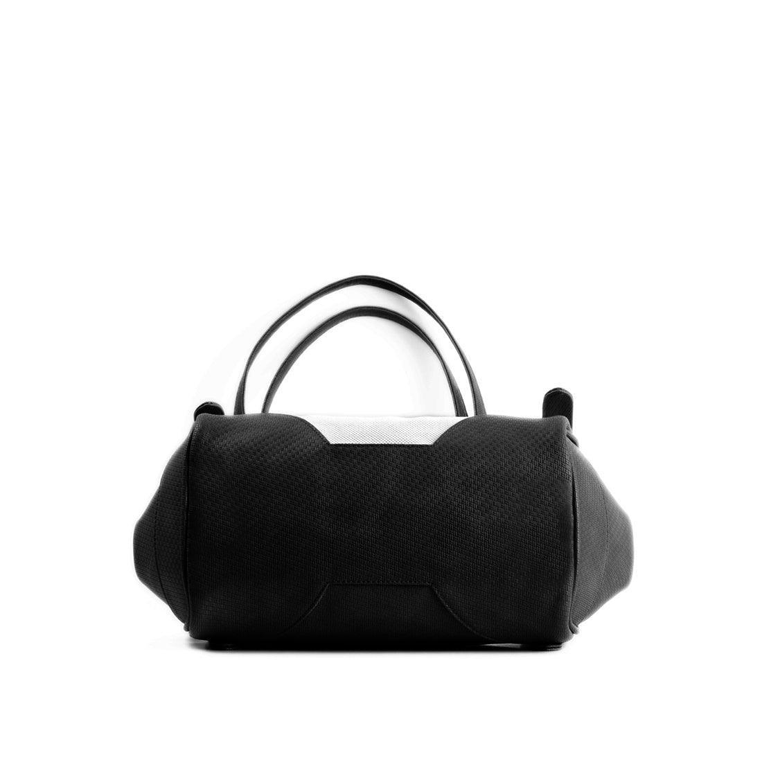 Black Leather Tote Bag  mixed leaf - CANVAEGYPT