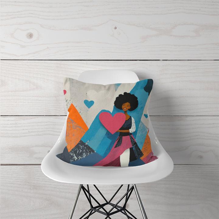 Decorative Pillow Girl With a Heart - CANVAEGYPT