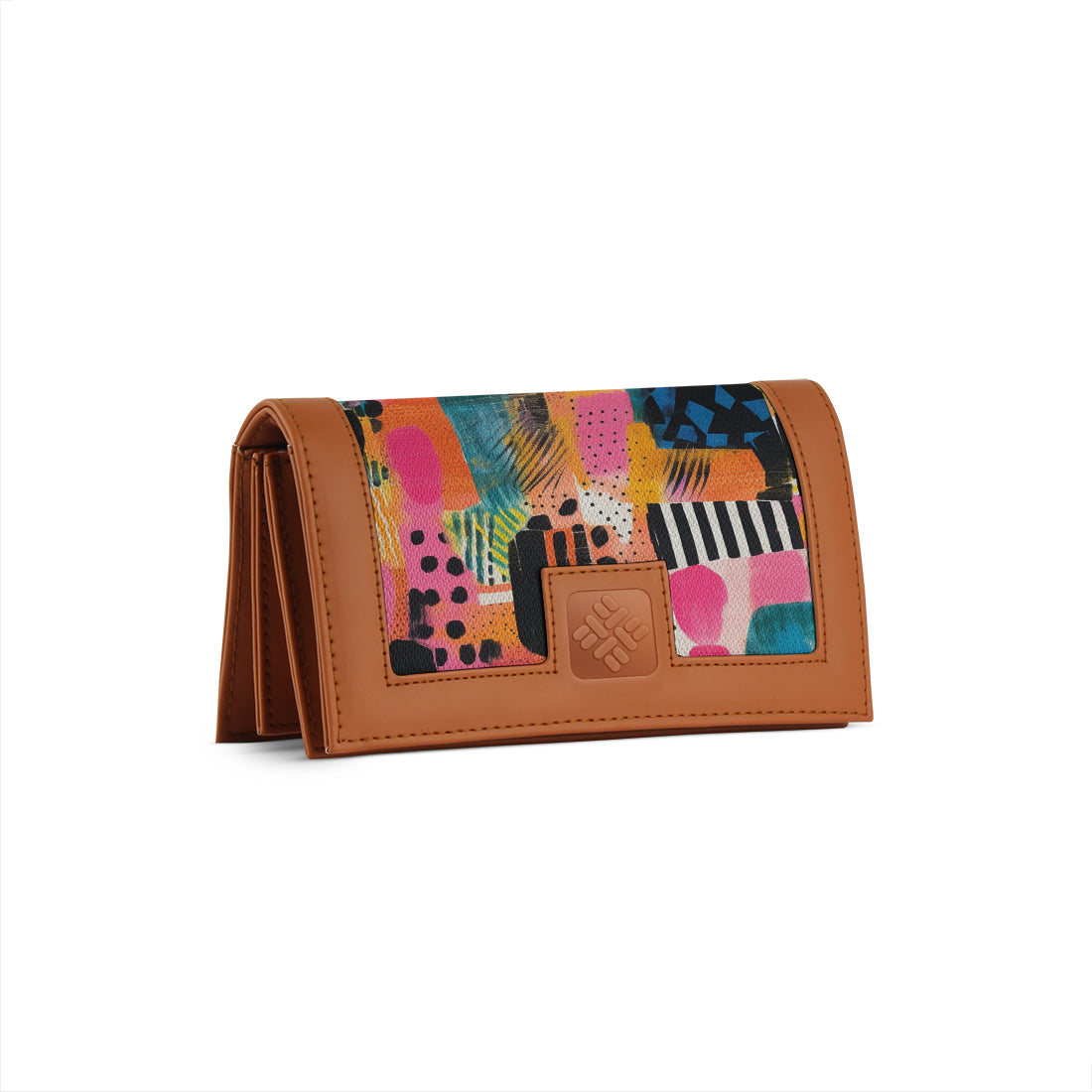 Havana Sleek Elegance Fold Wallet in Whimsical Patchwork Delight