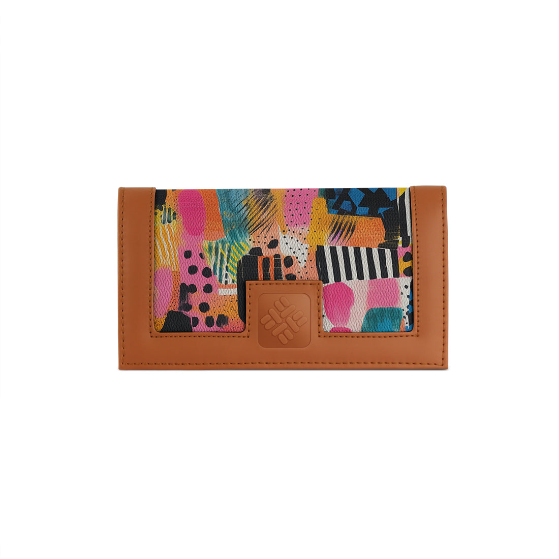 Havana Sleek Elegance Fold Wallet in Whimsical Patchwork Delight