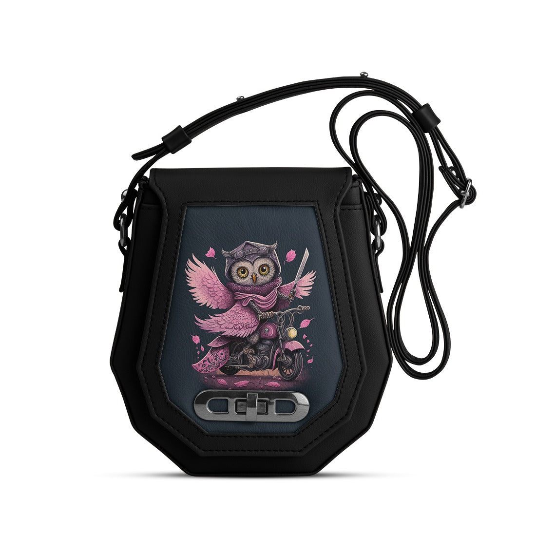 Black Polygon Crossbags Moto Owl