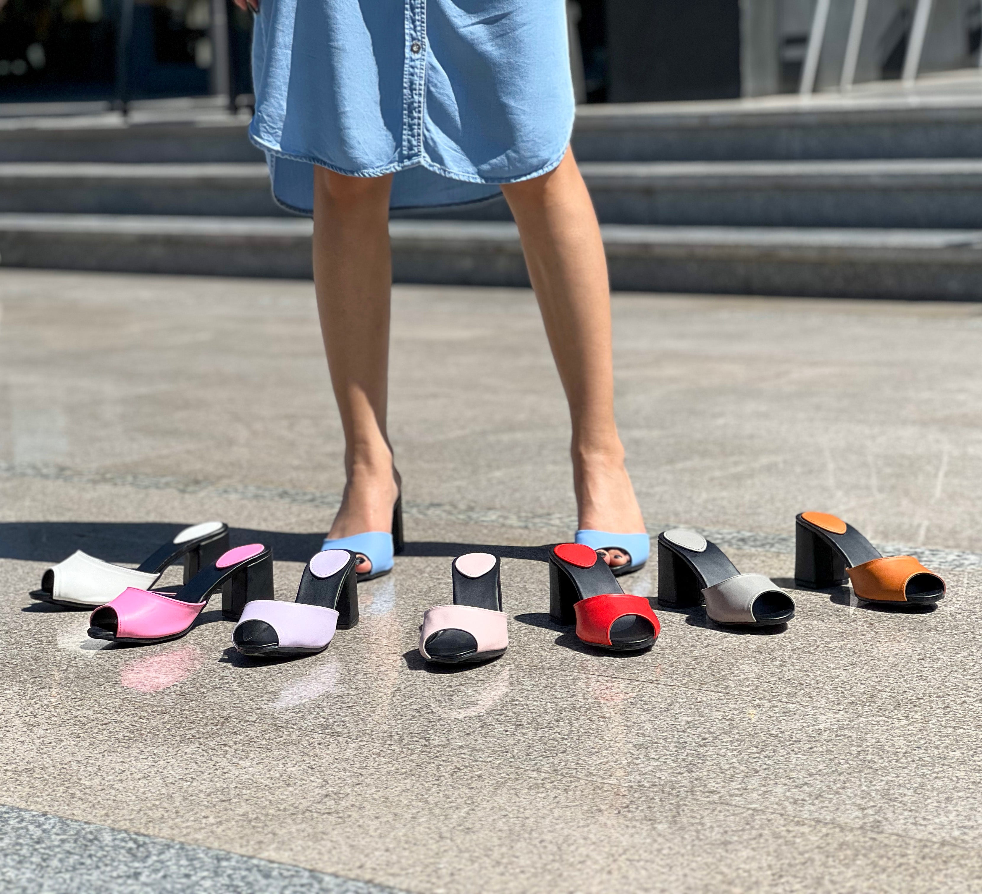 Orchid  Block Heel Slipper