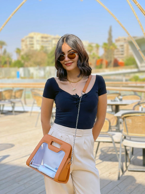 Havana Chic Peek Handbag Clear