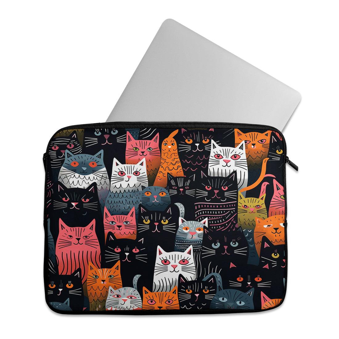 Laptop Sleeve Outlines Cat Pattern - CANVAEGYPT