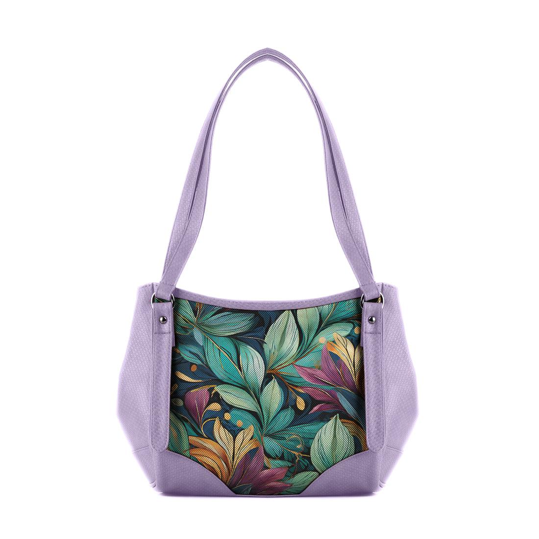 Lavender Leather Tote Bag leaf - CANVAEGYPT