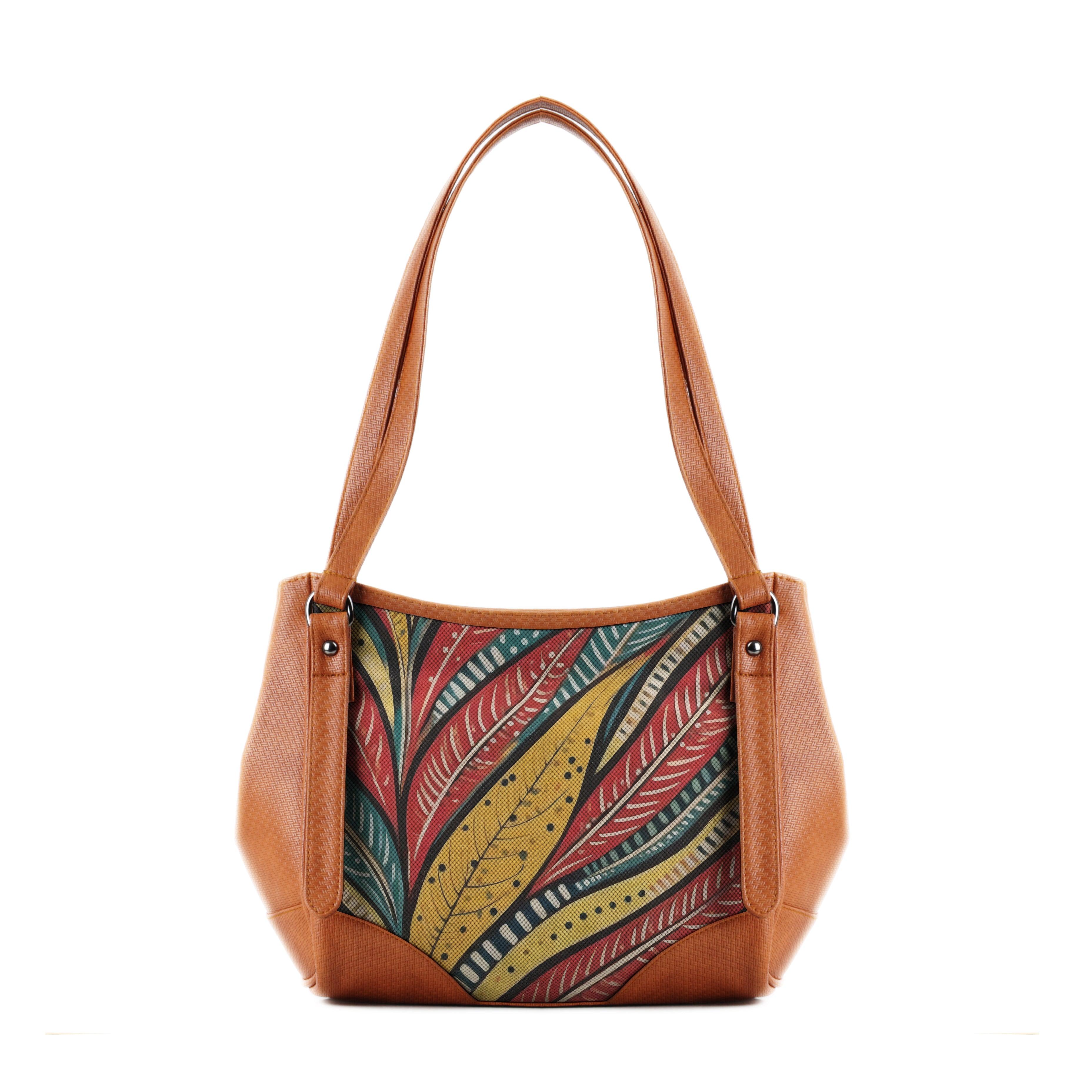 Leather Tote Bag leaves - CANVAEGYPT