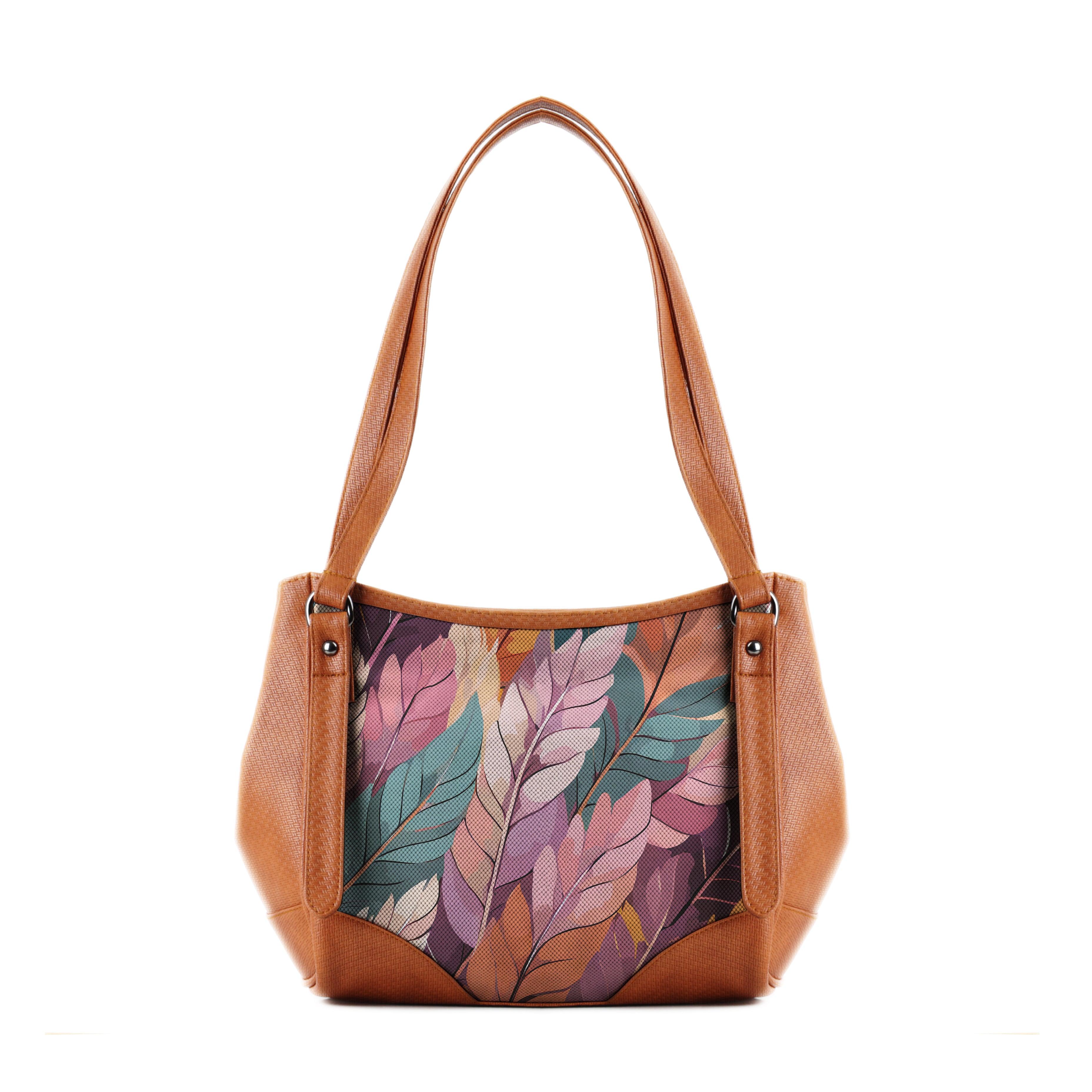Leather Tote Bag mixed leaf - CANVAEGYPT