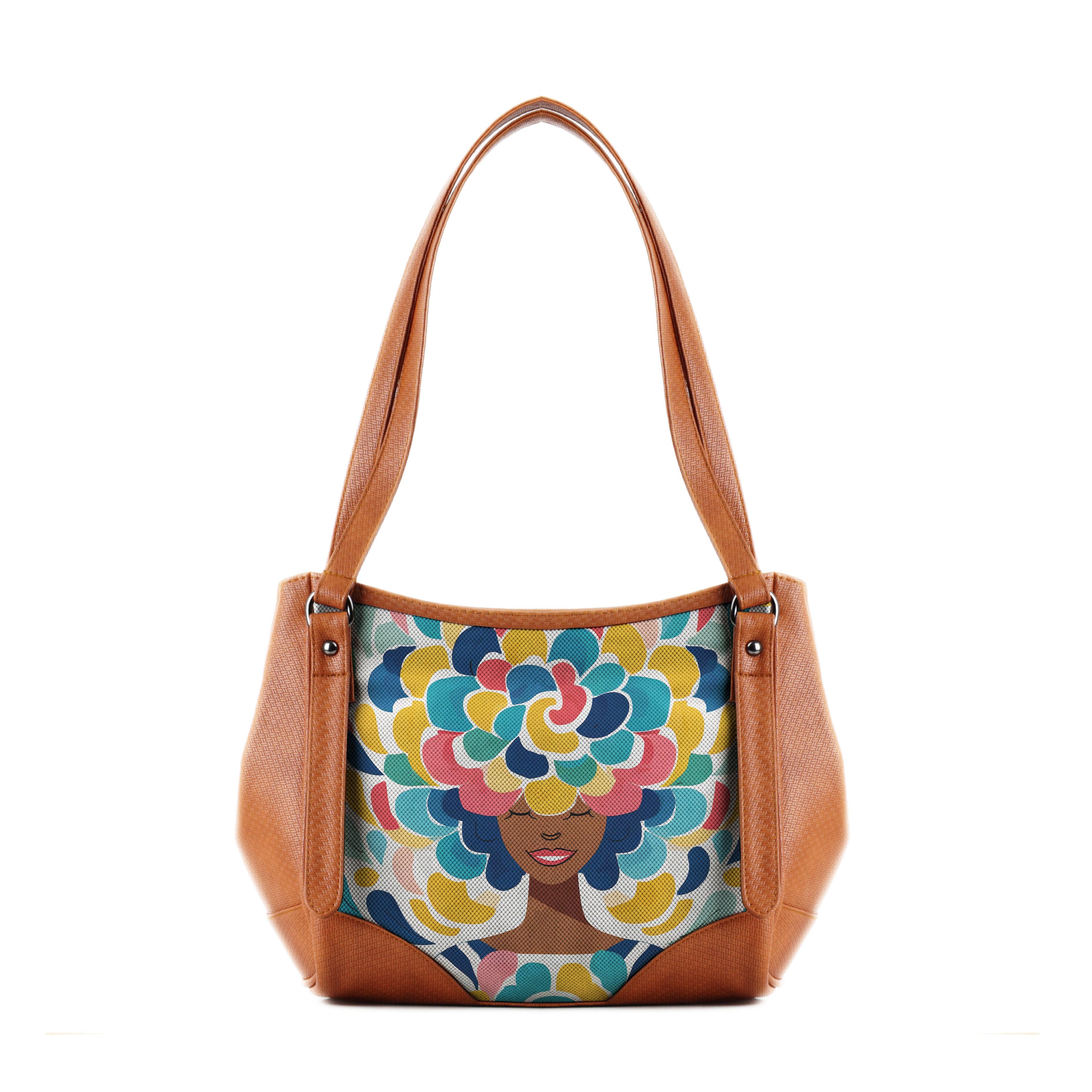 Leather Tote Bag pretty lady - CANVAEGYPT