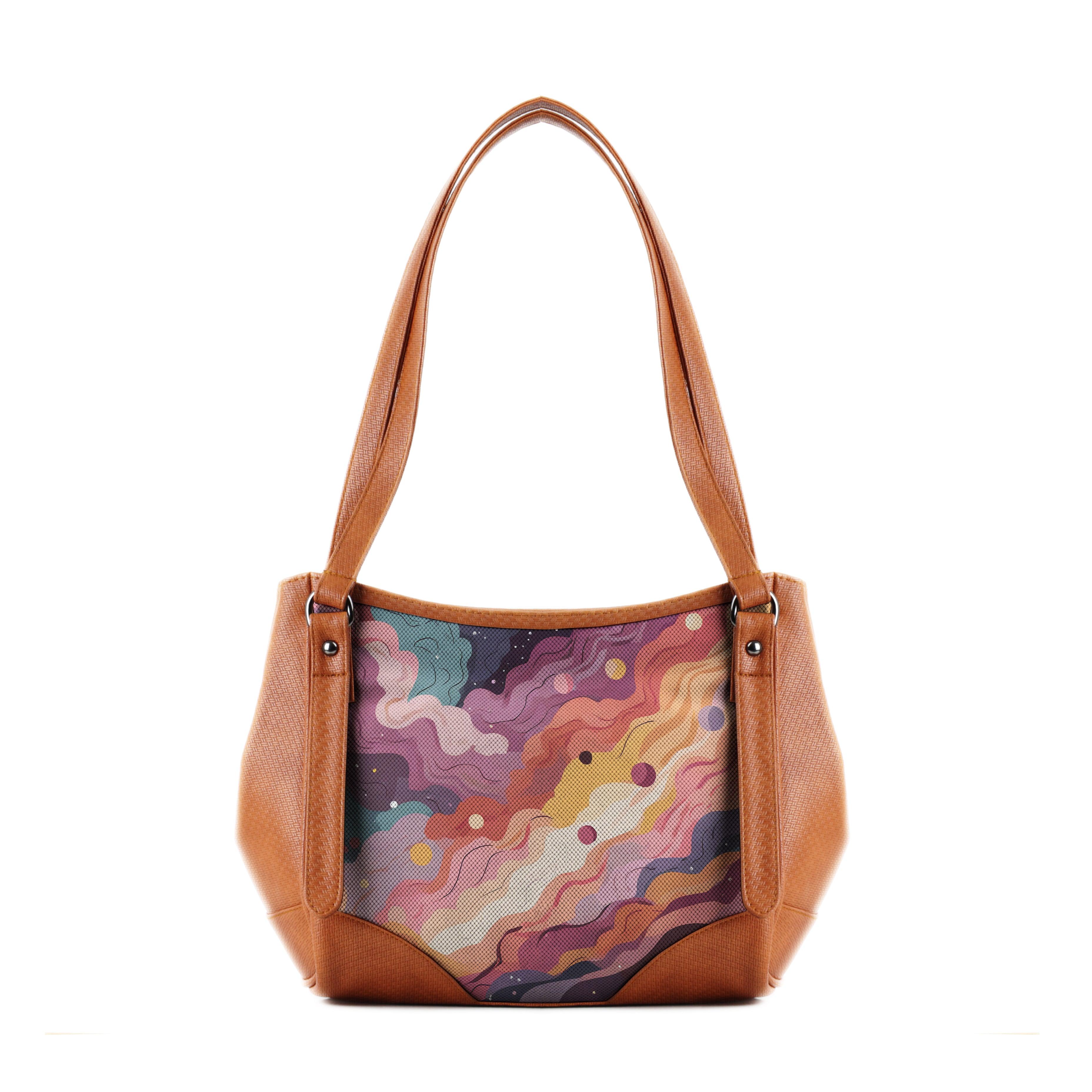 Leather Tote Bag wavy sky - CANVAEGYPT