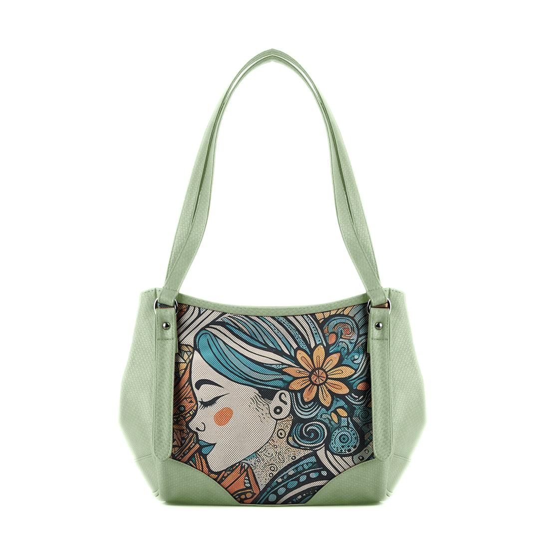 Mint Green Leather Tote Bag women - CANVAEGYPT