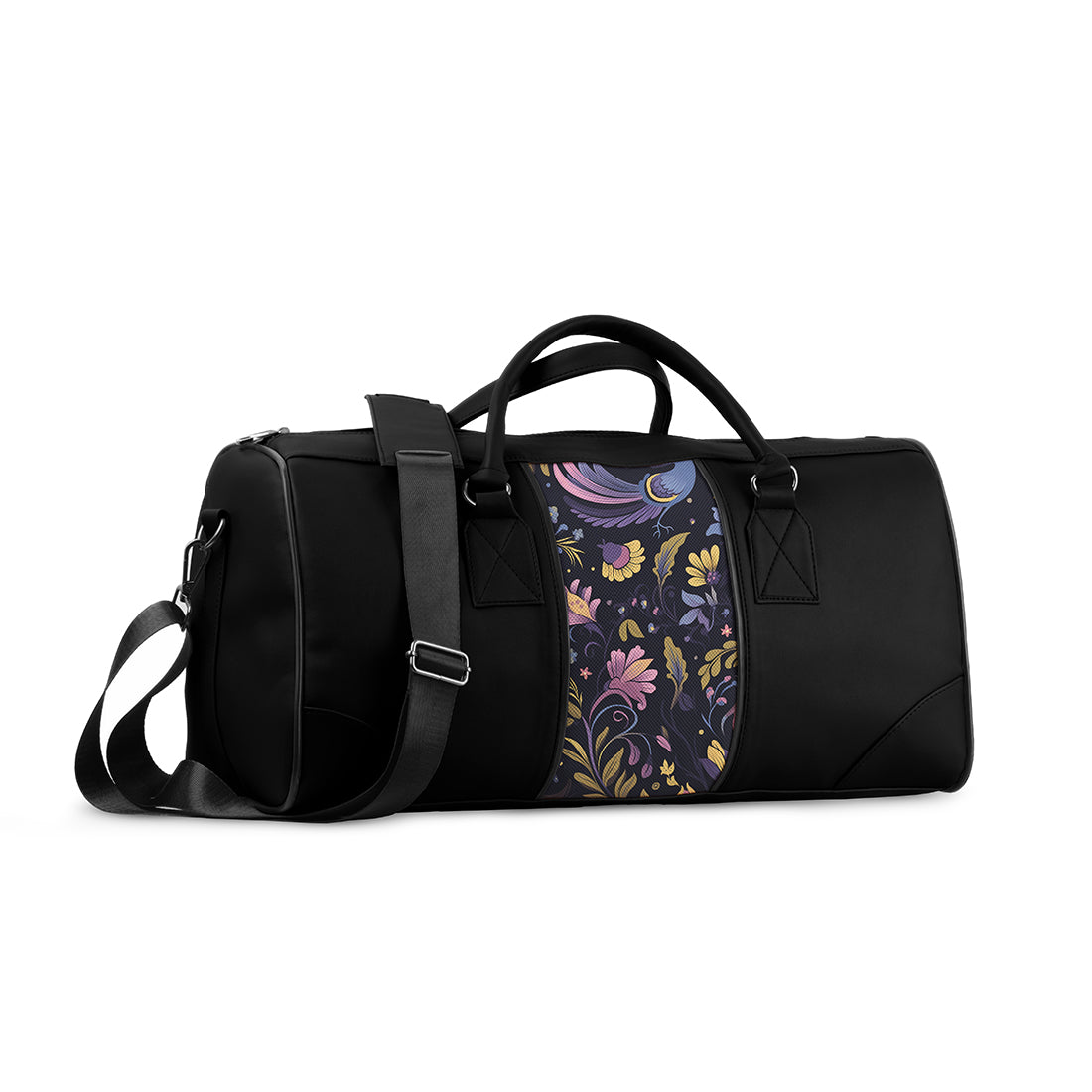 Black Mixed Duffel Bag Enchanted Garden