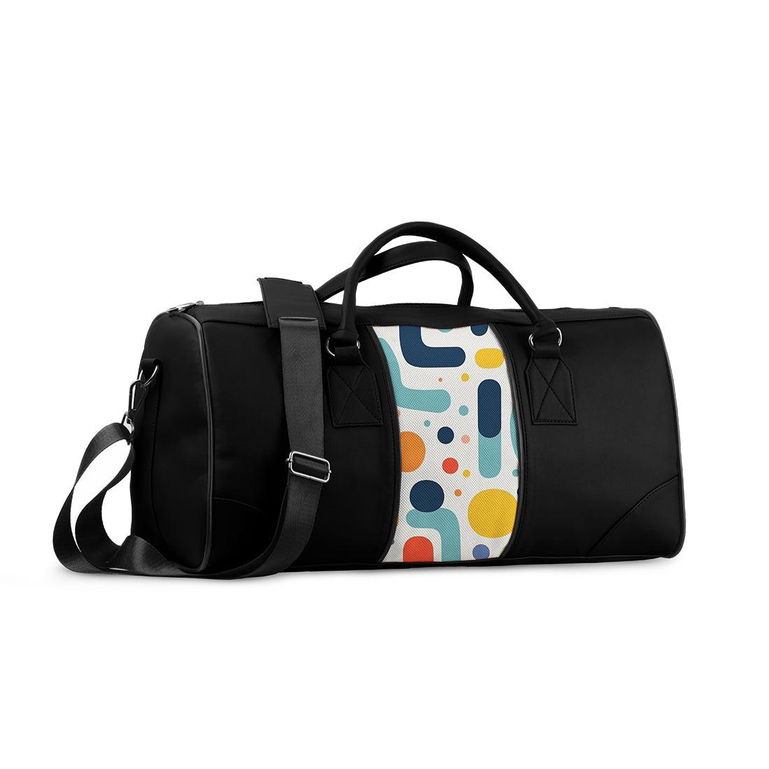 Black Mixed Duffel Bag Geometric Genesis - CANVAEGYPT