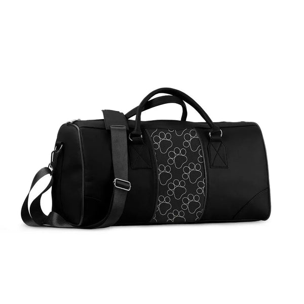 Black Mixed Duffel Bag Paw Print - CANVAEGYPT