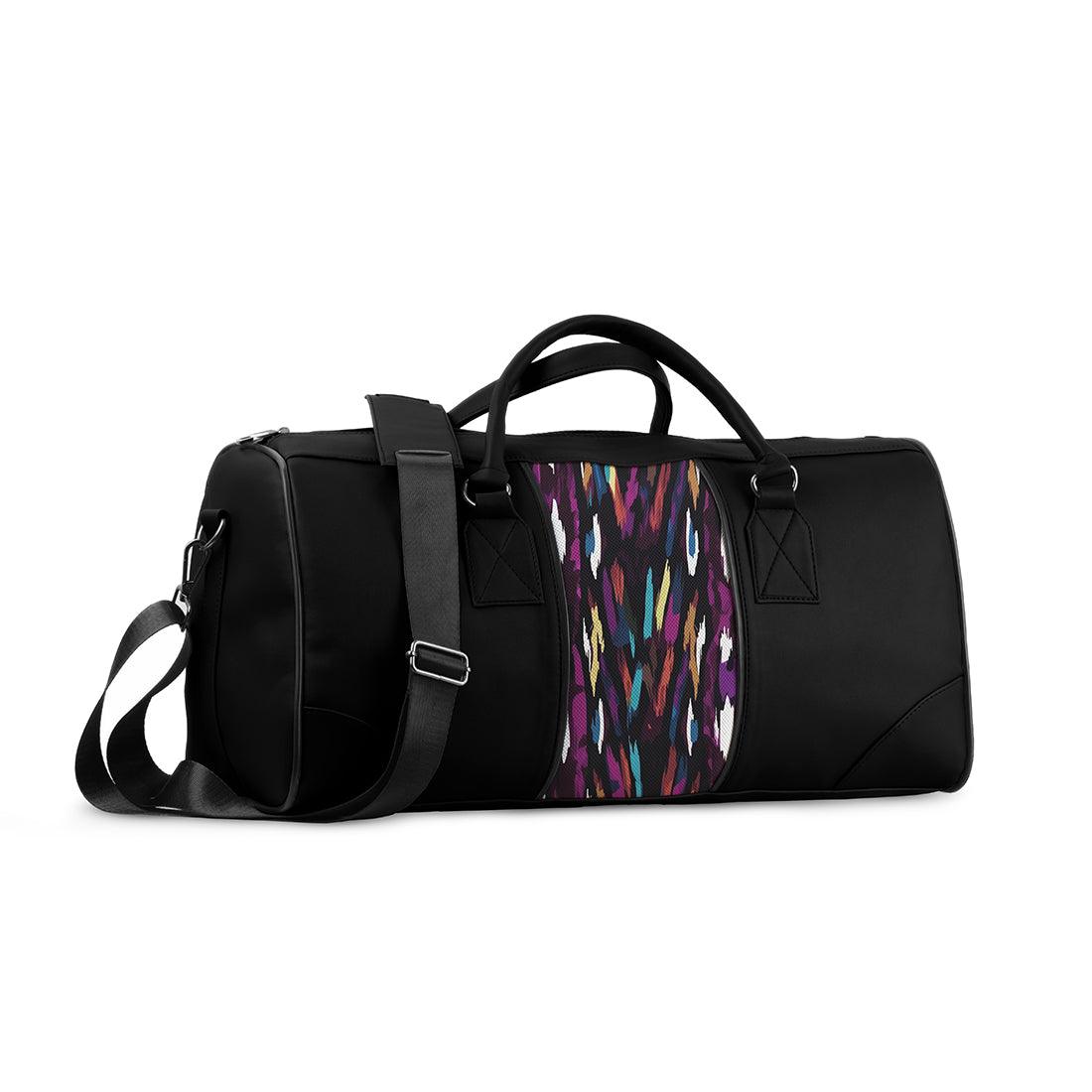 Black Mixed Duffel Bag Psychedelic Peacock Tears - CANVAEGYPT