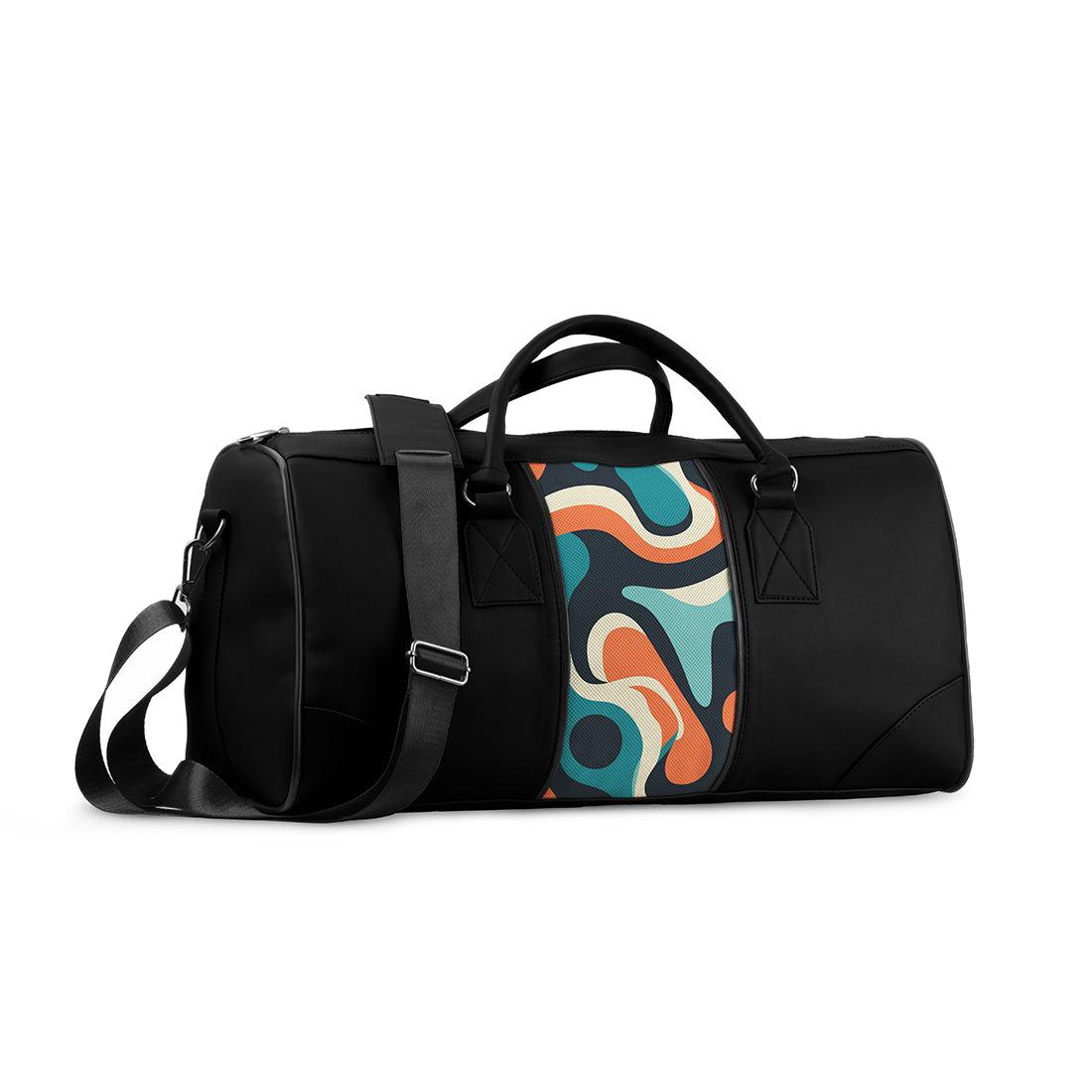 Black Mixed Duffel Bag Swirls of Sentience - CANVAEGYPT