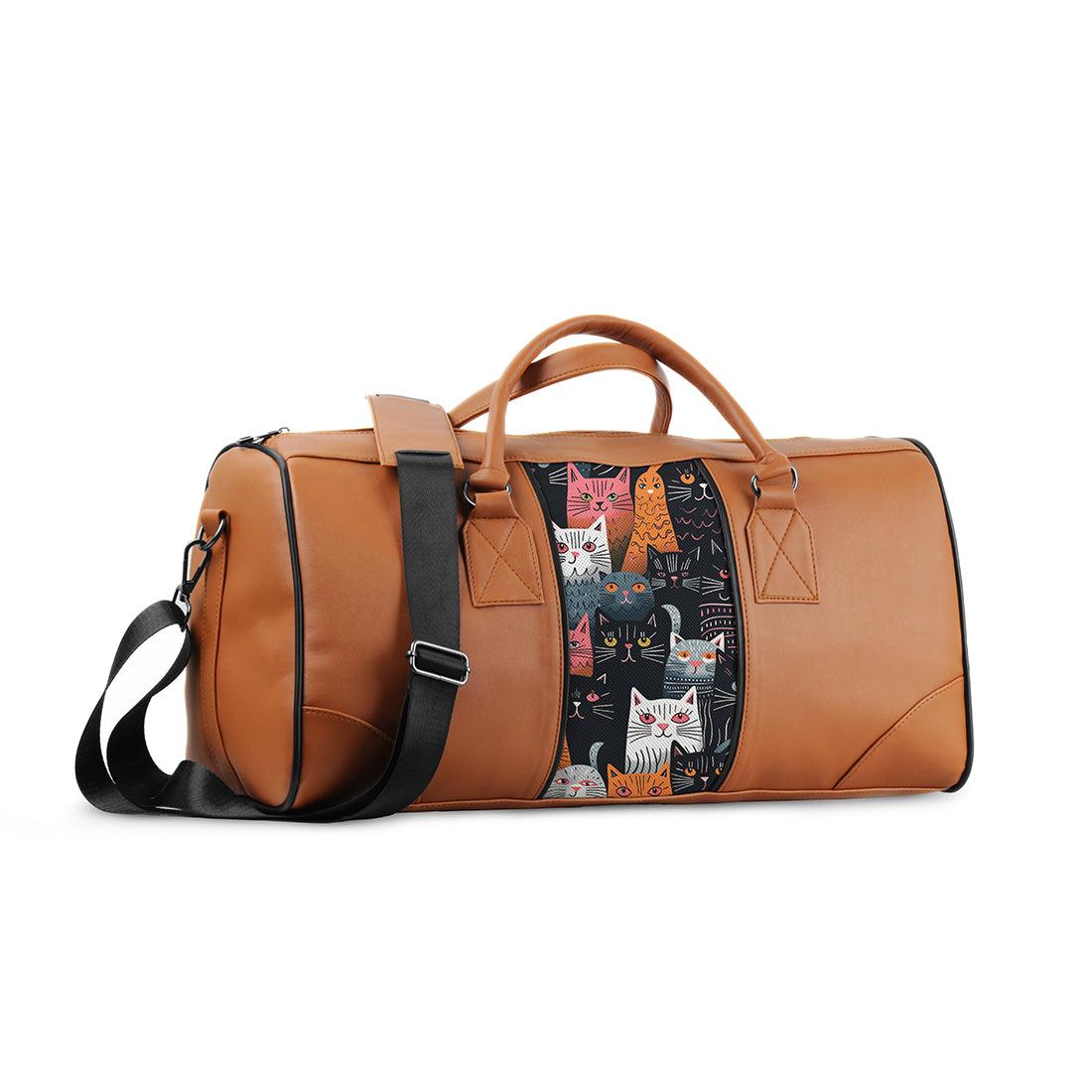 Mixed Duffel Bag Outlines Cat Pattern - CANVAEGYPT