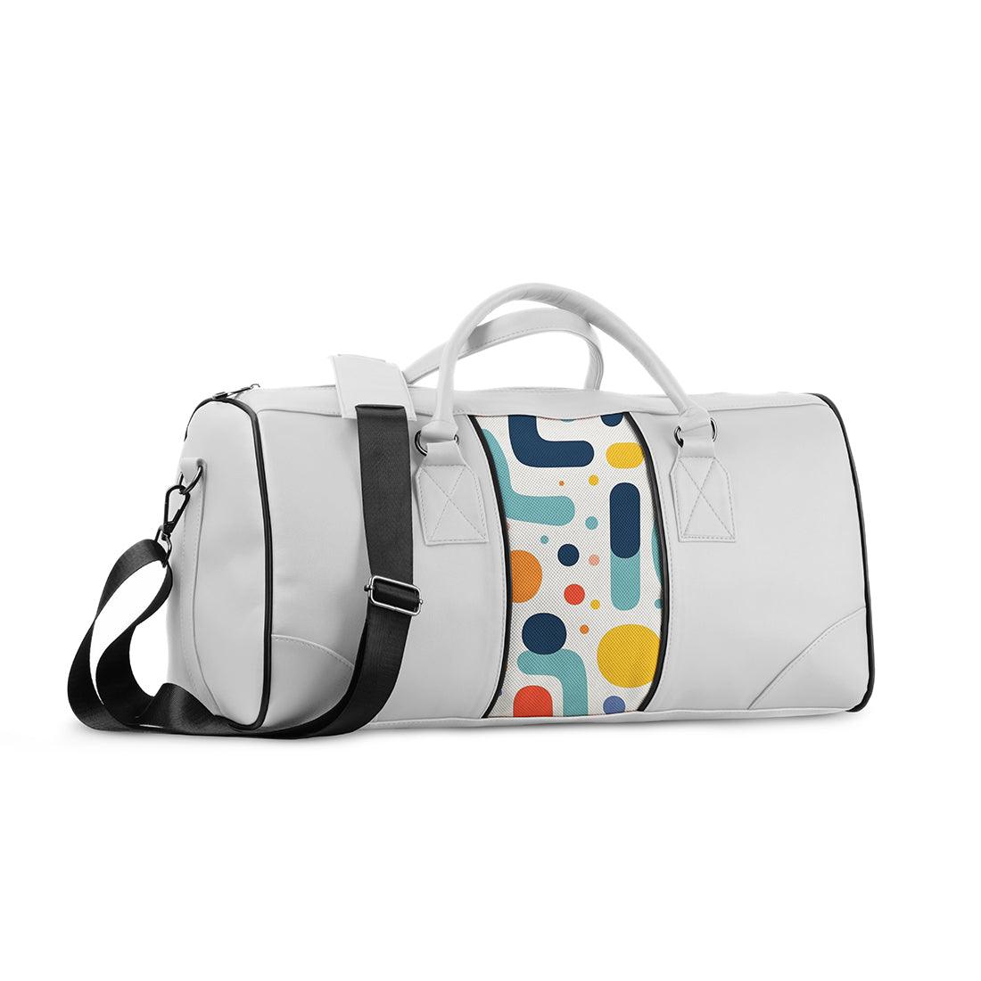 White Mixed Duffel Bag Geometric Genesis - CANVAEGYPT