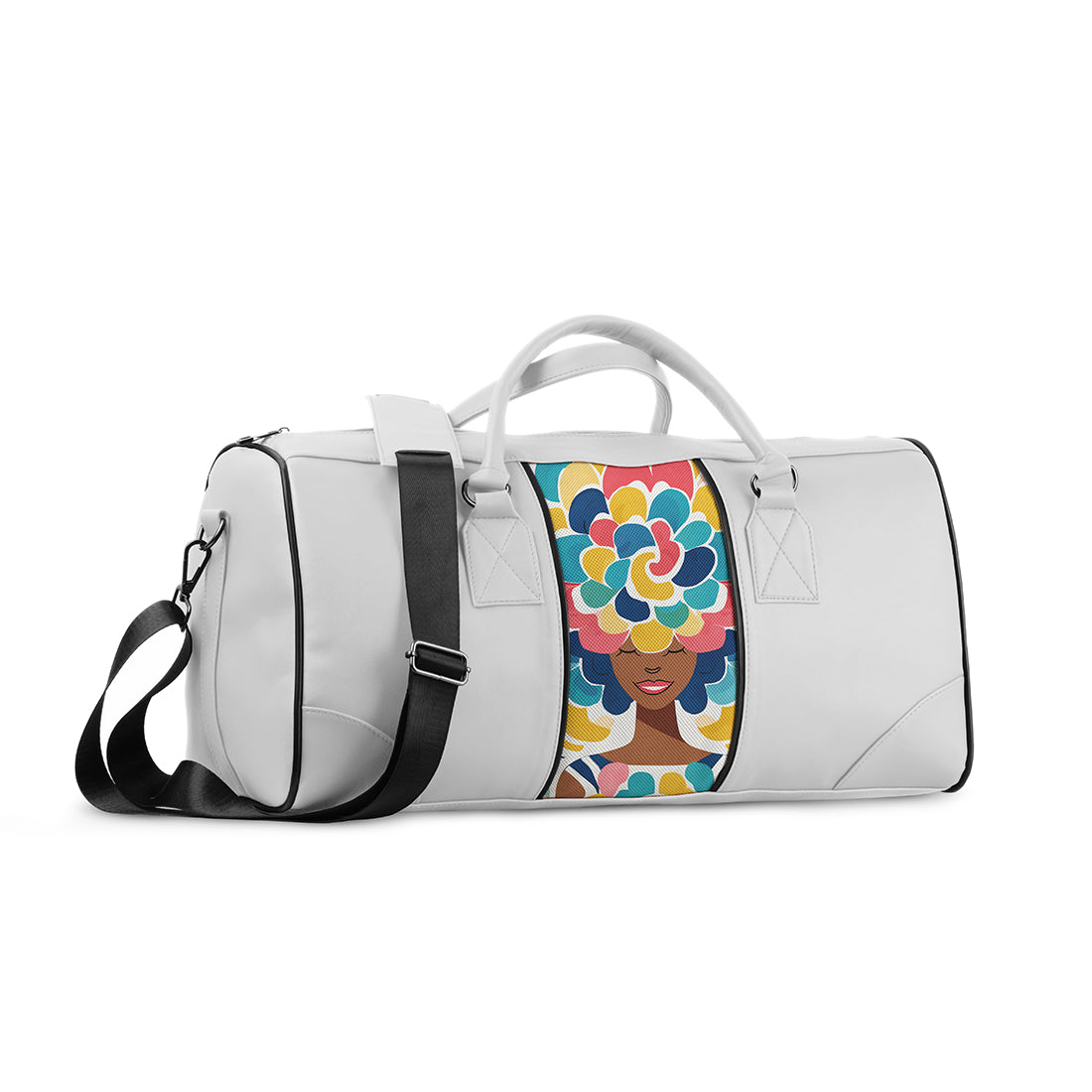 White Mixed Duffel Bag Pretty Lady