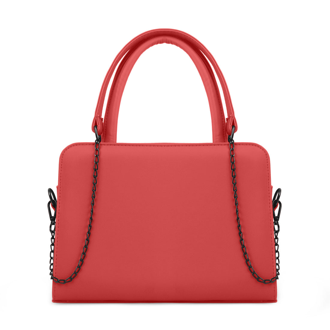 Red Chic Chain Accent Handbag