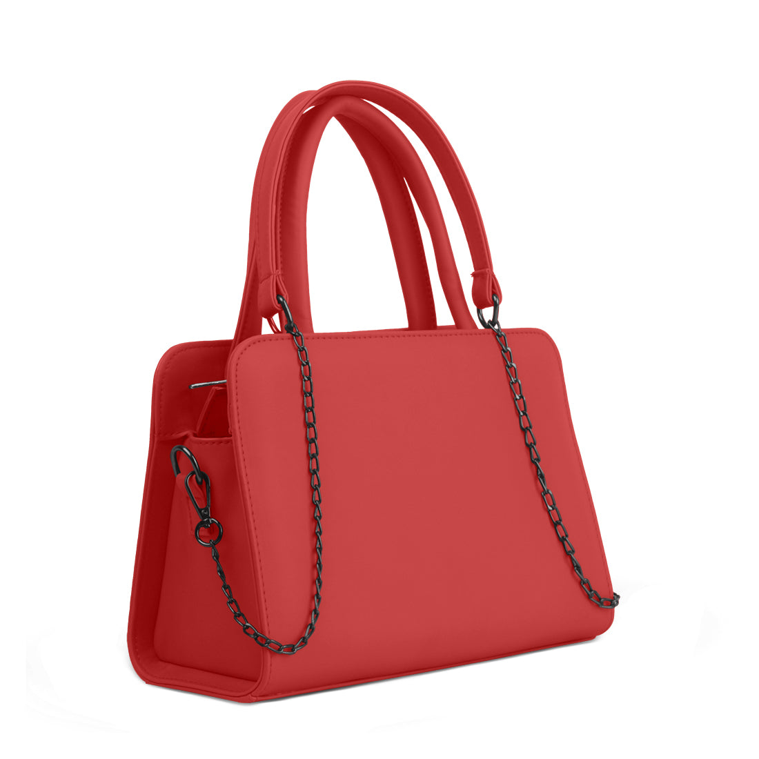 Red Chic Chain Accent Handbag