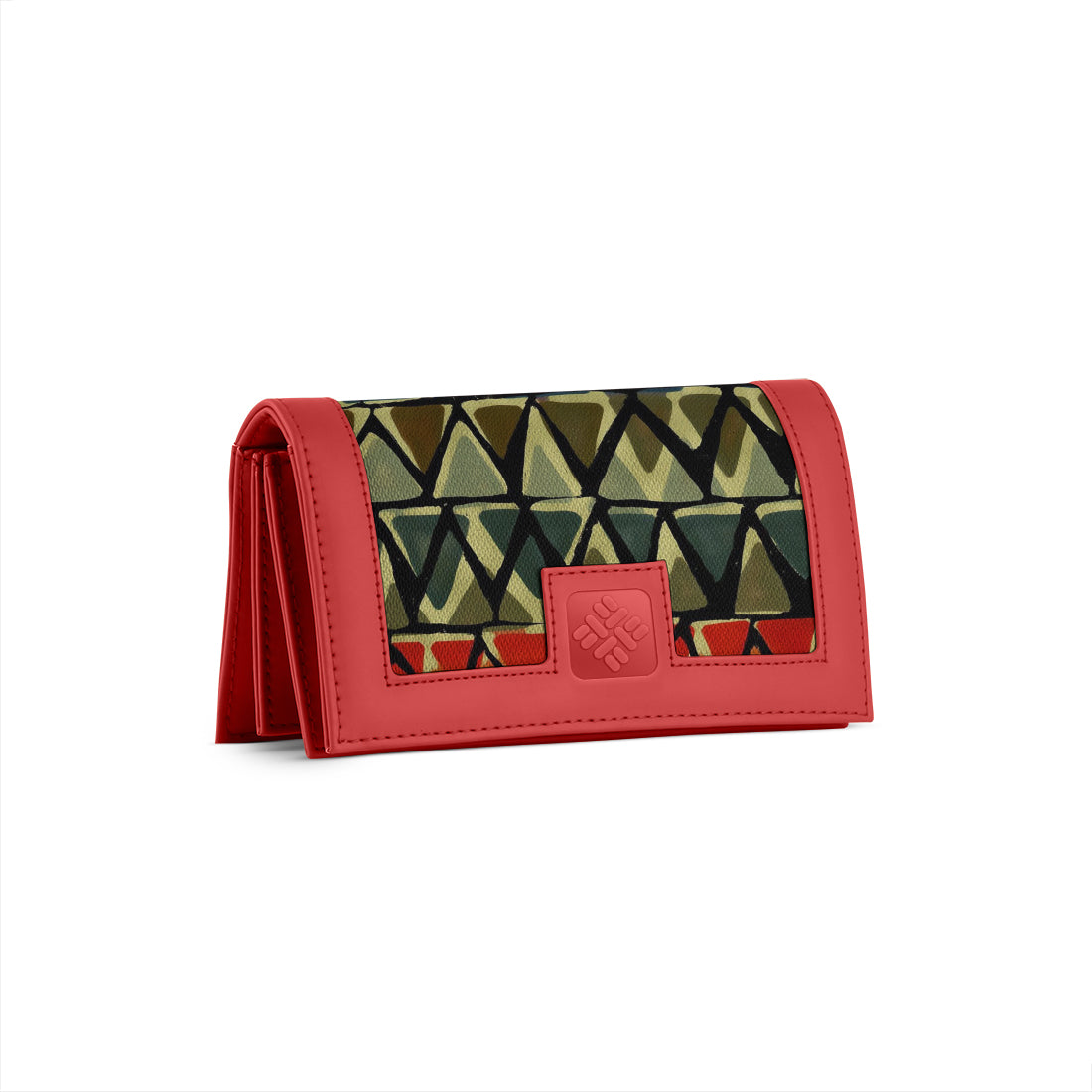 Red Sleek Elegance Fold Wallet with Tribal Chevron Vibes