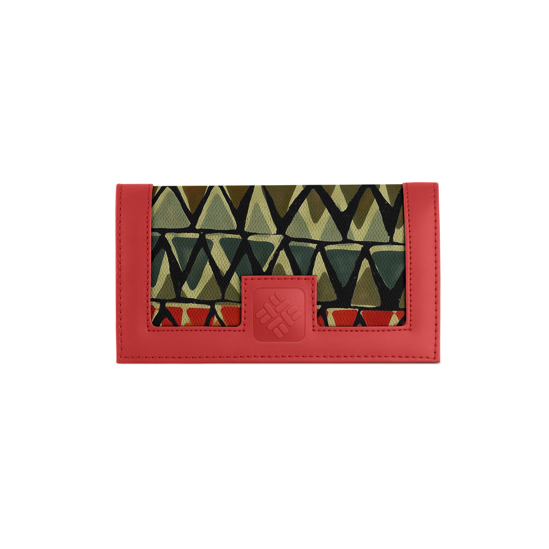 Red Sleek Elegance Fold Wallet with Tribal Chevron Vibes