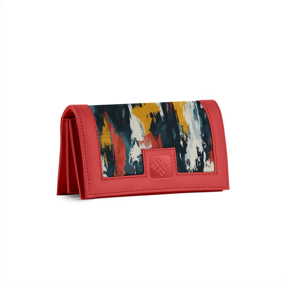 Red Sleek Elegance Wallet in Abstract Expressionist Style