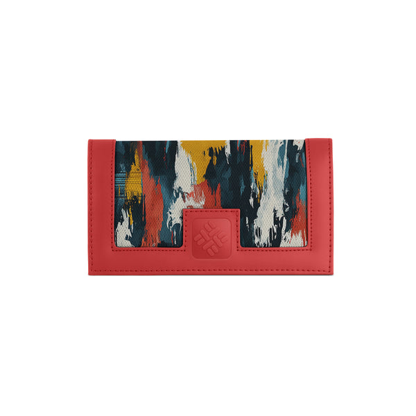 Red Sleek Elegance Wallet in Abstract Expressionist Style