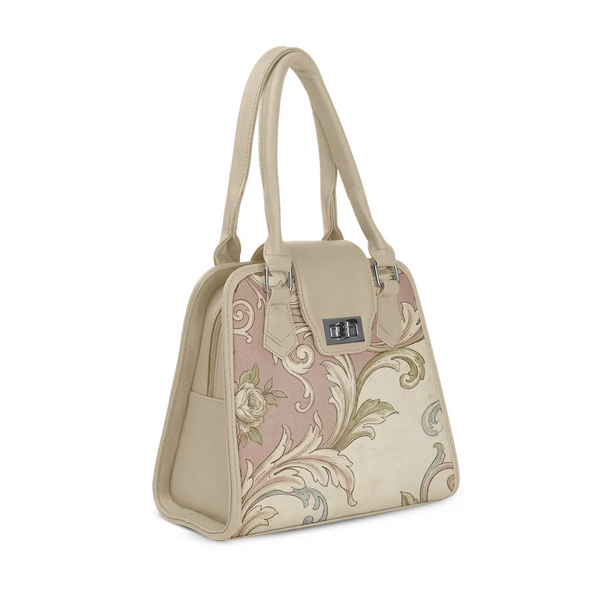 Beige Metropolitan Charm Bag Rococo Flower Pattern