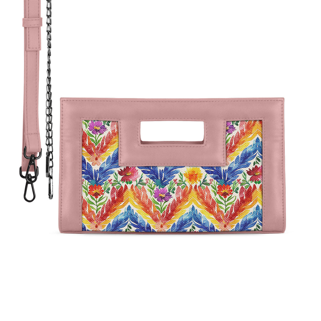 Rose City Sleek Clutch Watercolor Rows