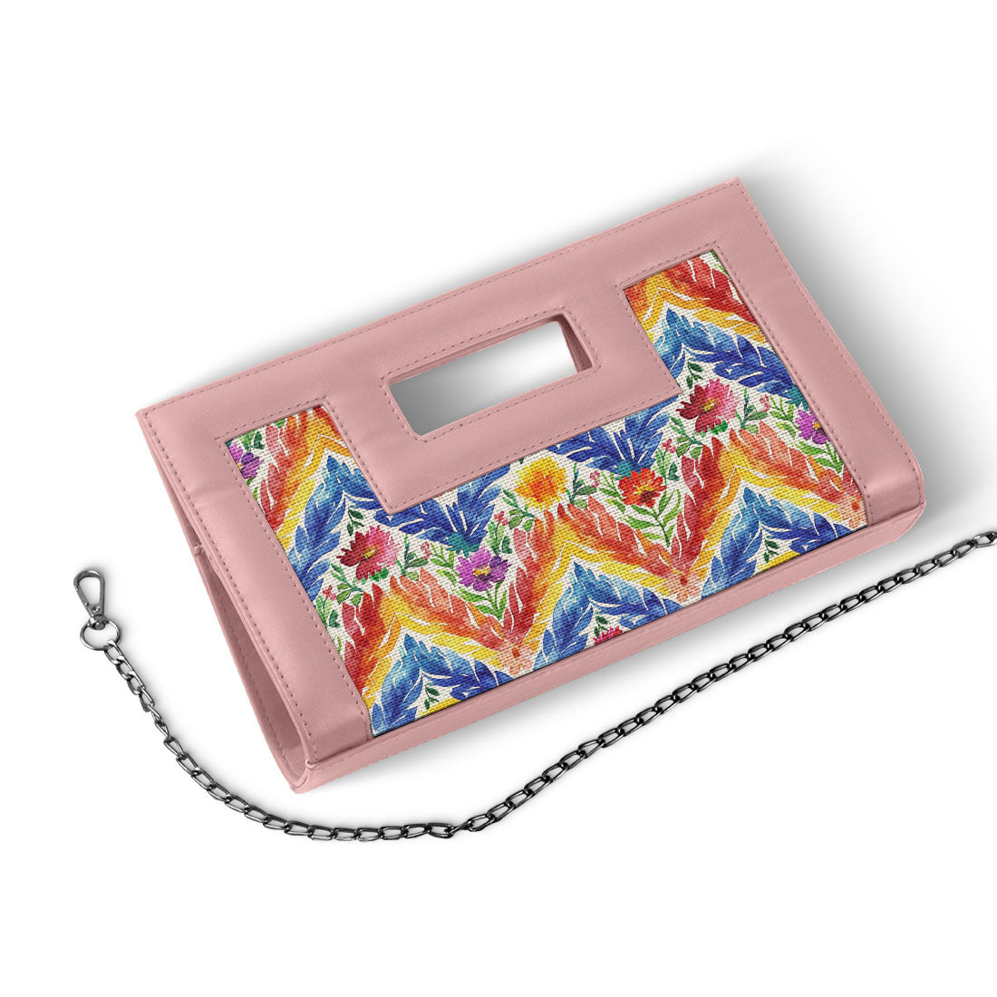 Rose City Sleek Clutch Watercolor Rows