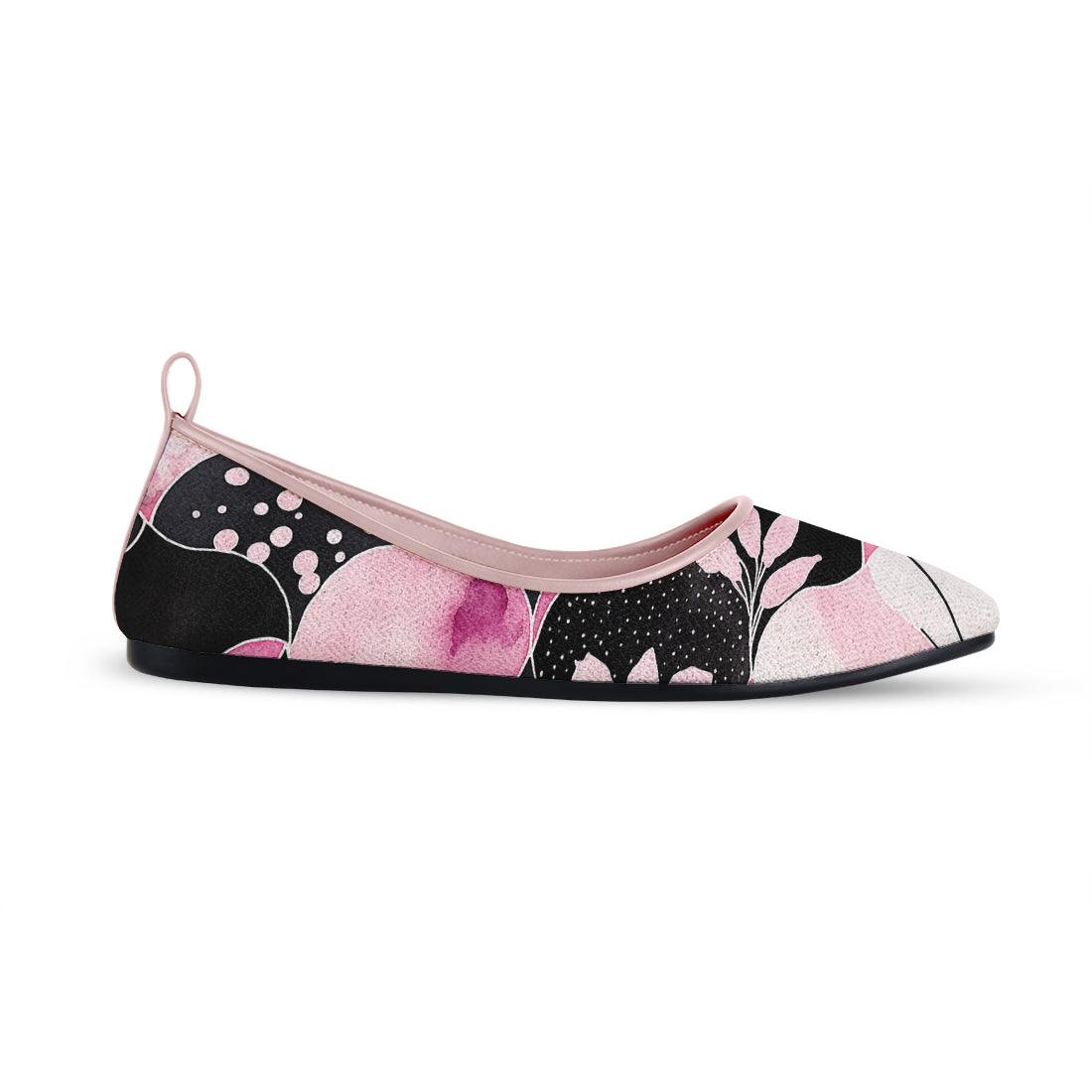 Rose Round Toe Shoe Pink and black