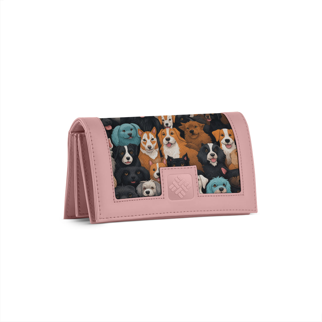 Rose Sleek Elegance Fold Wallet Featuring Adorable Dog Collective
