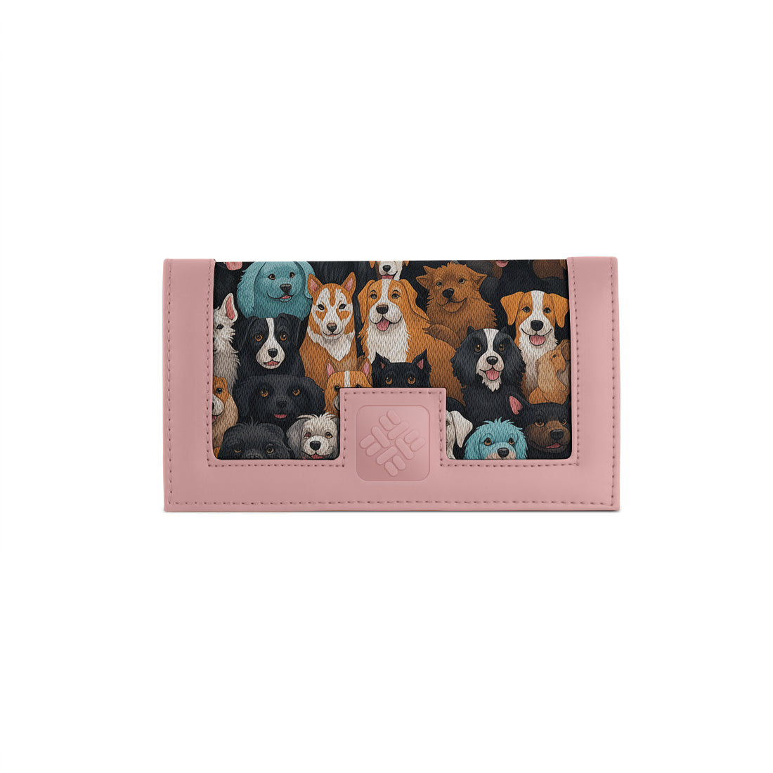 Rose Sleek Elegance Fold Wallet Featuring Adorable Dog Collective