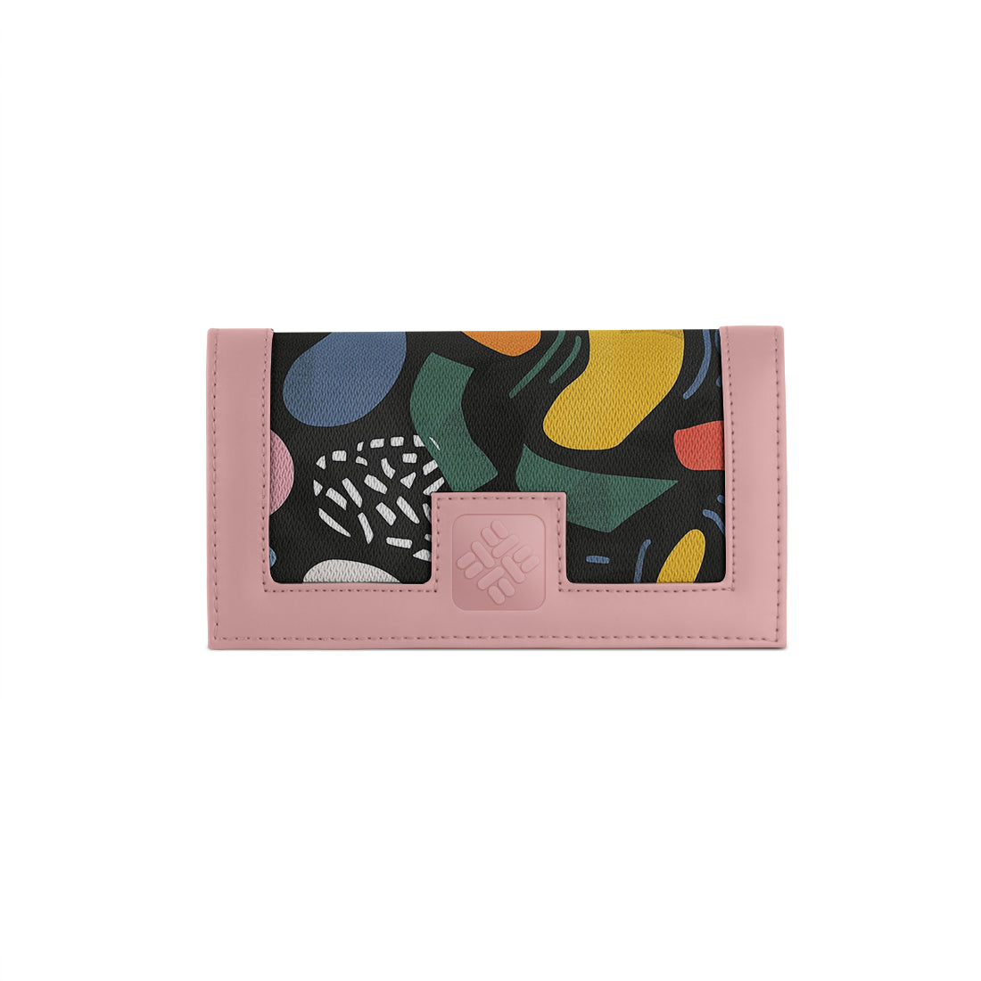 Rose Sleek Elegance Fold Wallet Featuring Bold Geometric Pops
