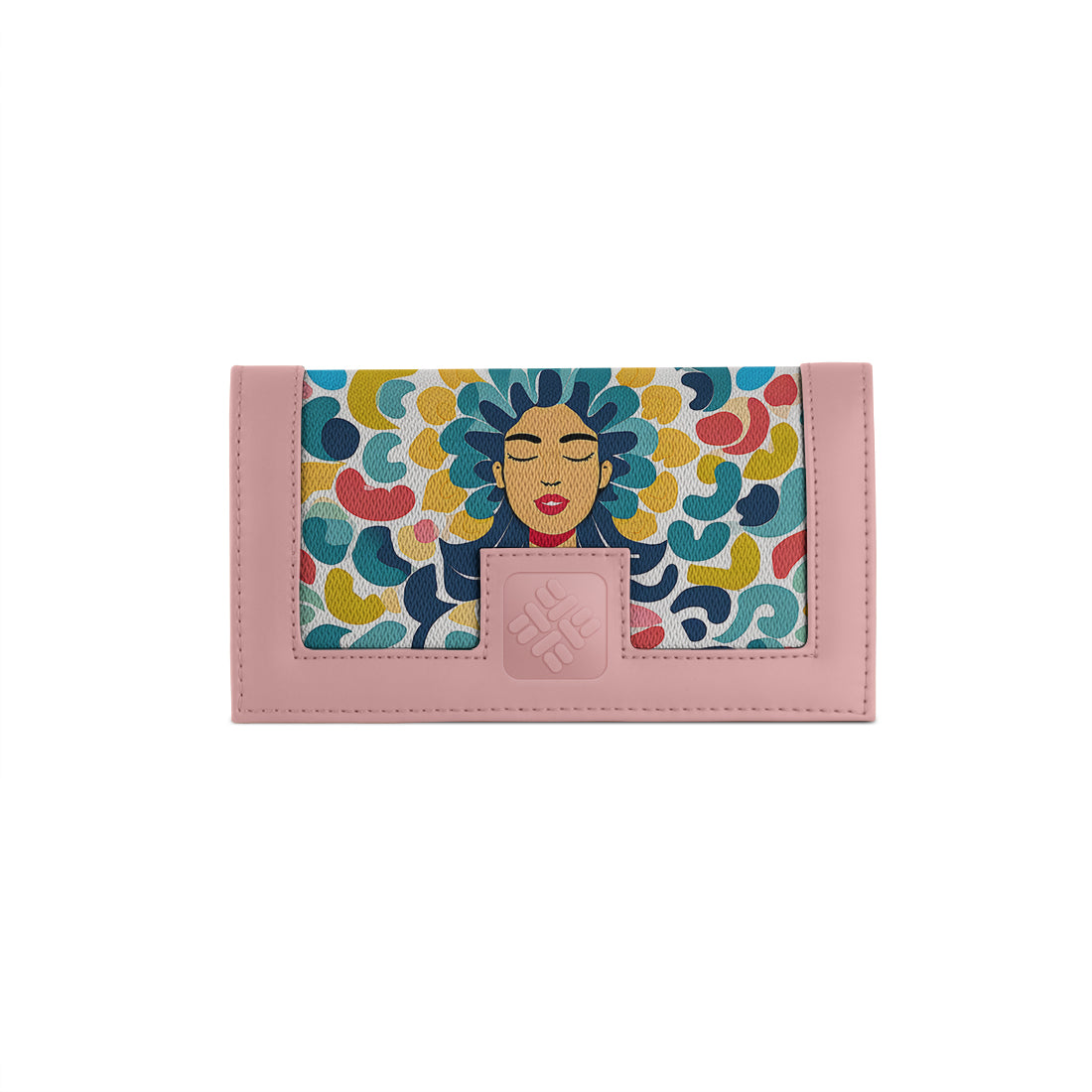 Rose Sleek Elegance Fold Wallet Featuring Vibrant Afro-Muse Artwork