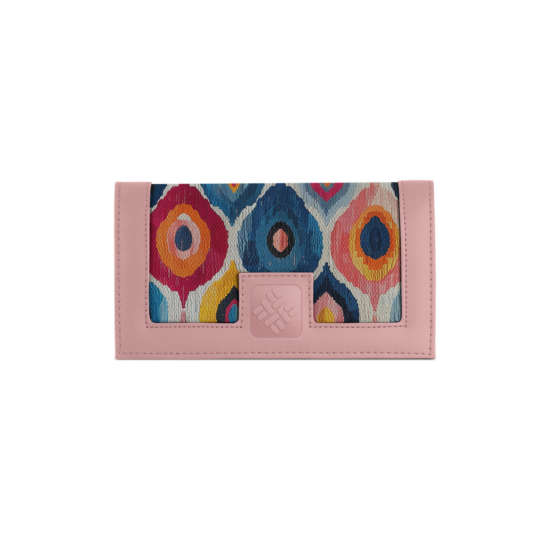 Rose Sleek Elegance Fold Wallet with Vibrant Abstract Ikat Pattern